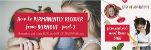 How to Permanently Recover from Burnout - Part 2 - Homeschool and Roses BLOG - Case of Adventure .com