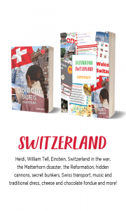 Countries for Kids - Case of Adventure .com Switzerland - Learn about Heidi, William Tell, Einstein, Switzerland in the War, the Matterhorn disaster, the Reformation, hidden cannons, secret bunkers, Swiss transport, music and traditional dress, cheese and chocolate fondue! Cuckoo Clock Secrets in Switzerland is an action-packed travel mystery. Destination Switzerland is an activity book filled with tons of fun stuff to do!
